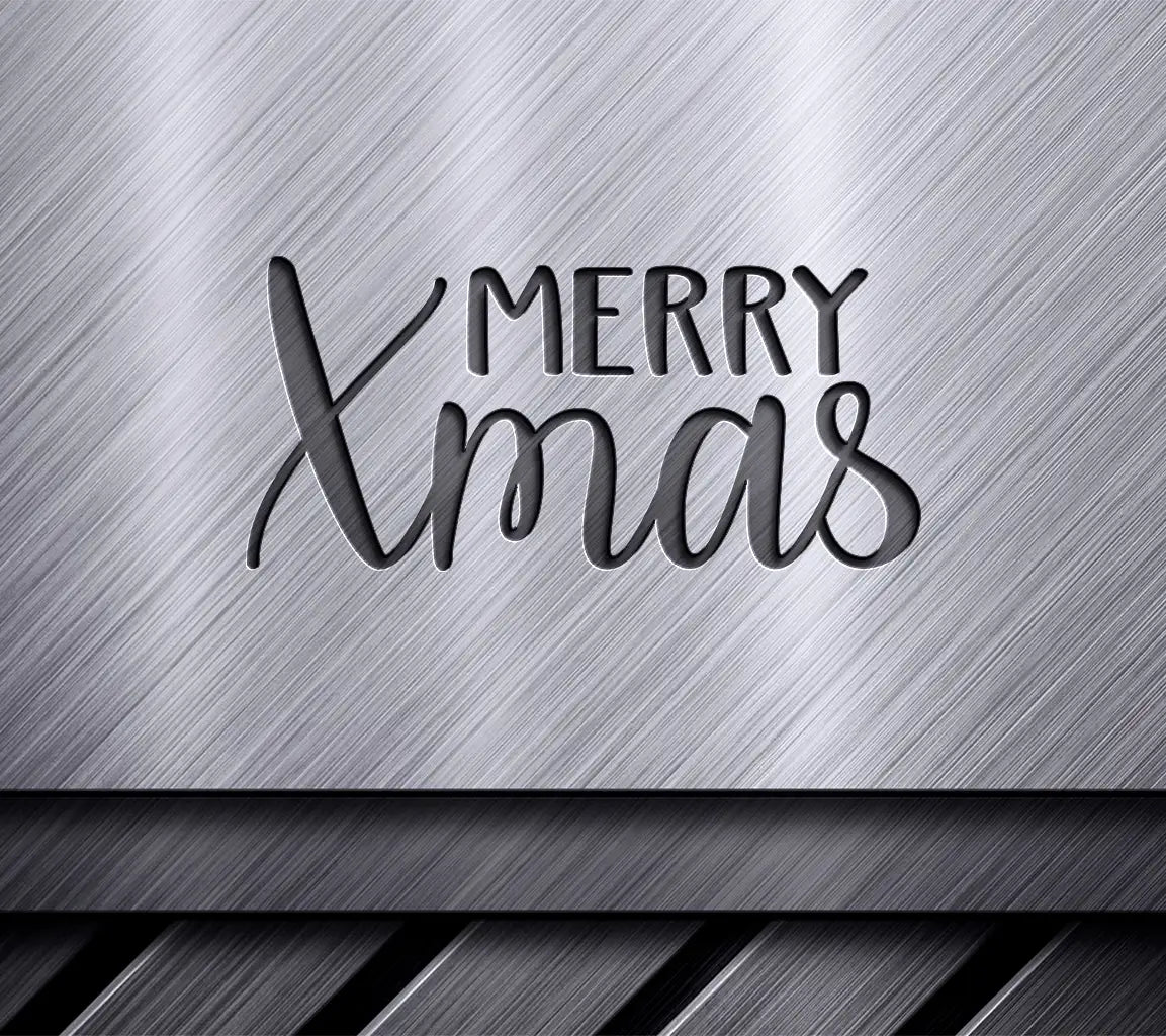 Merry Christmas SVG - Black Text on White Background SVG