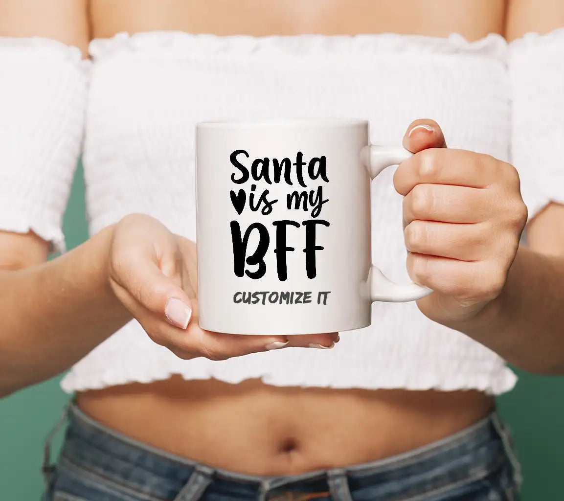 Santa Is My BFF SVG - Christmas Design -  SVG