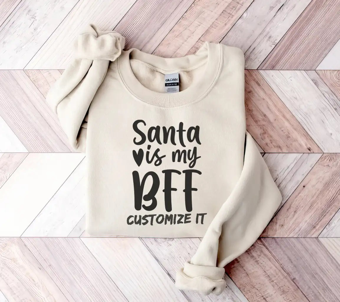 Santa Is My BFF SVG - Christmas Design -  SVG