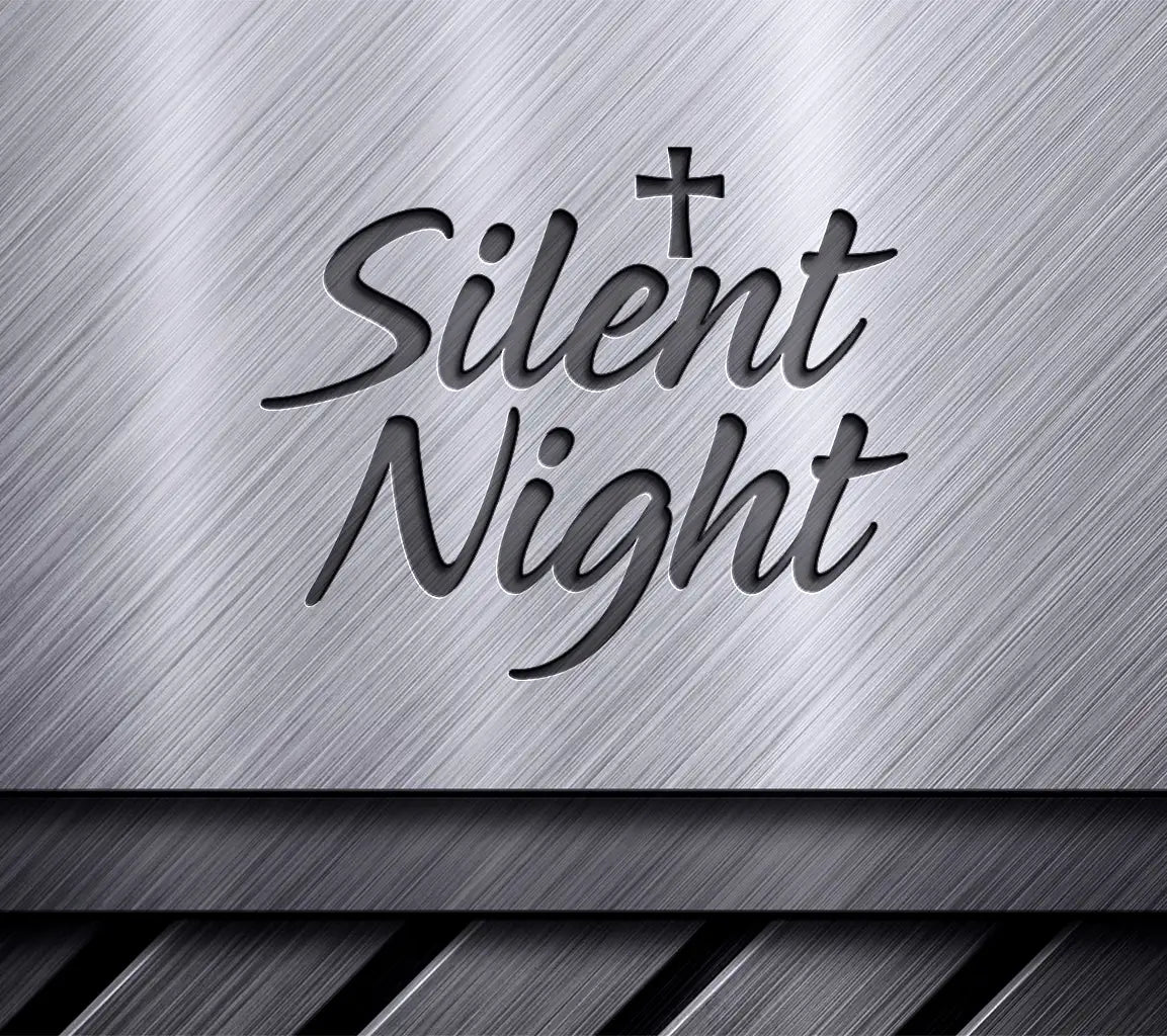 Silent Night Cross SVG -  Christmas Logo Design SVG