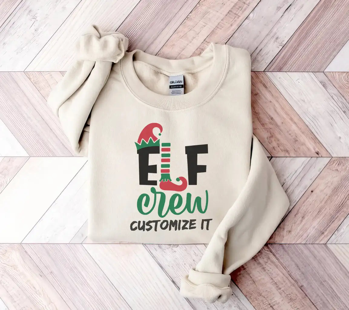 Christmas Elf Crew Logo SVG - Red & Green Hat & Socks SVG