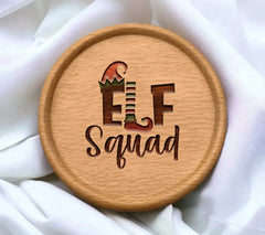 Christmas Elf Squad Logo SVG - Red, Green, & White Elf Hat SVG