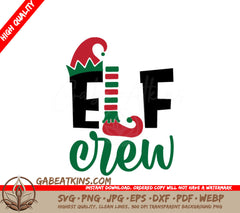 Christmas Elf Crew Logo SVG - Red & Green Hat & Socks SVG