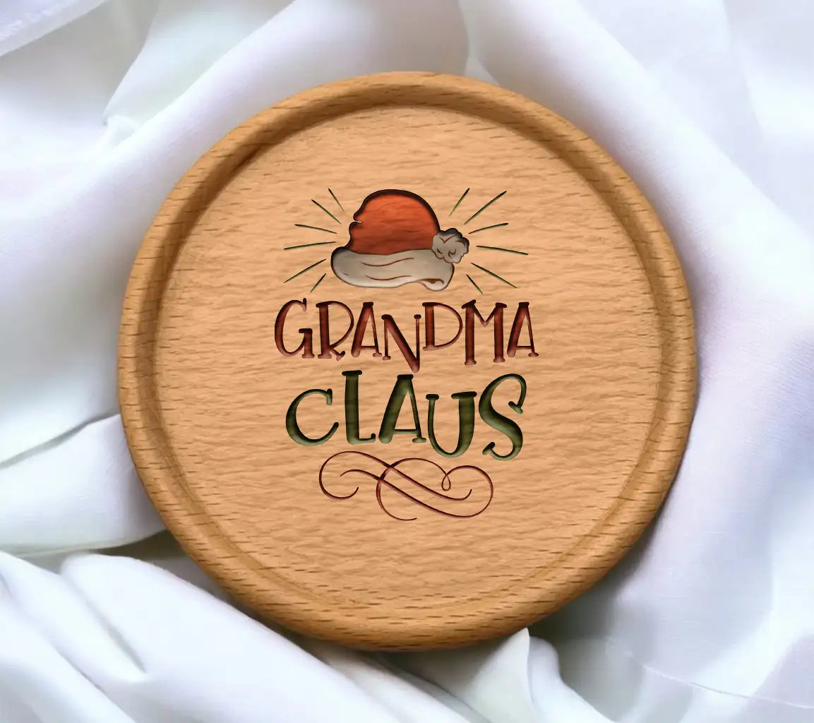 Grandma Claus SVG - Cartoon Santa Hat Design SVG