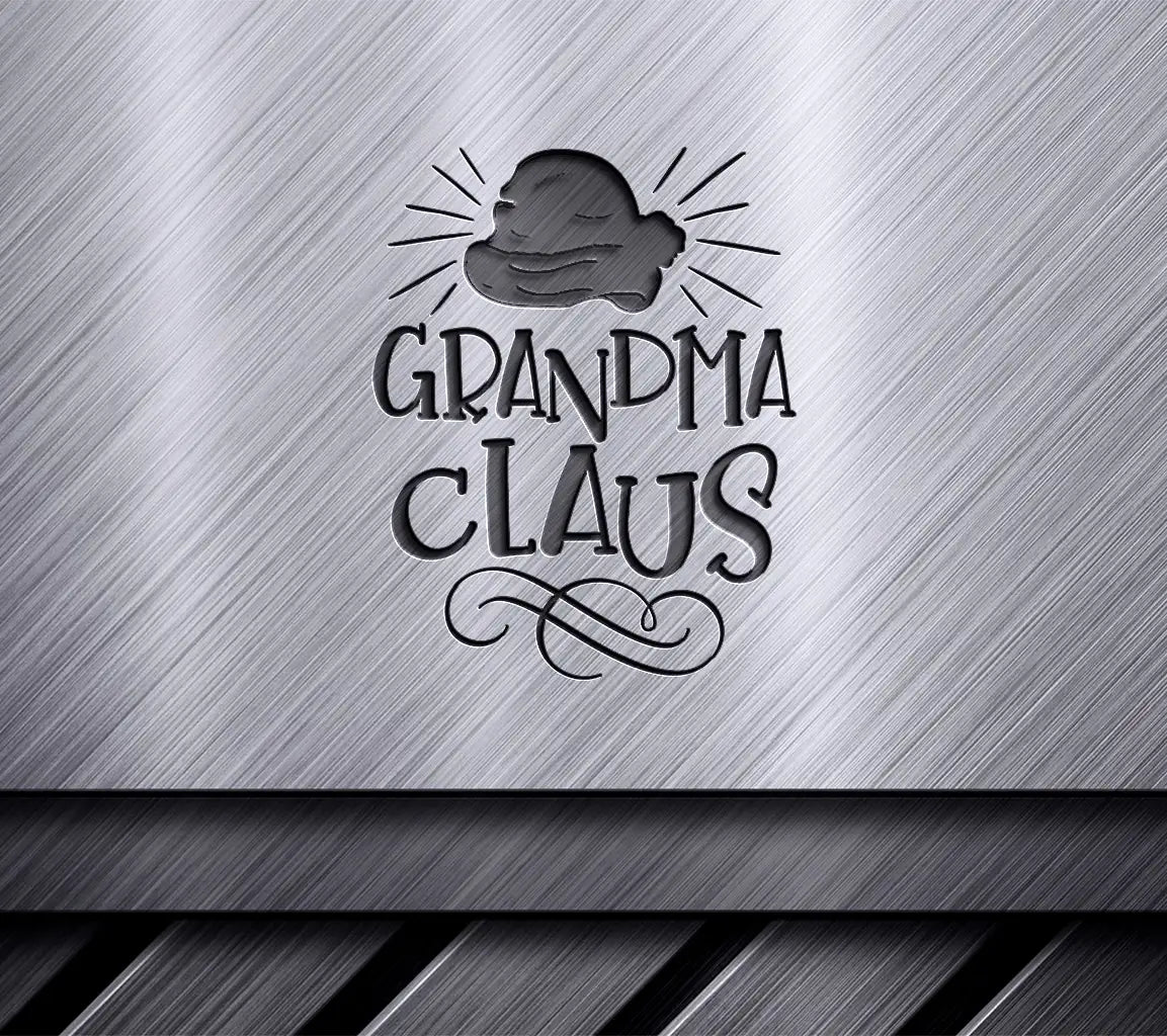 Grandma Claus SVG - Cartoon Santa Hat Design SVG