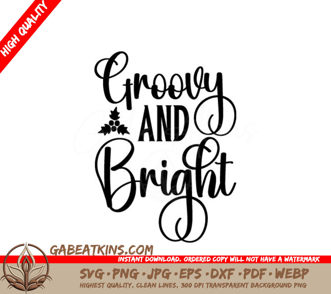 Groovy & Bright Christmas SVG -  Sign SVG