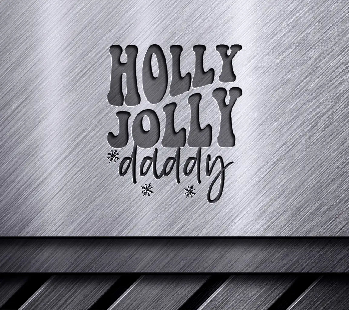 Holly Jolly Daddy SVG - Red & Pink Christmas Design SVG