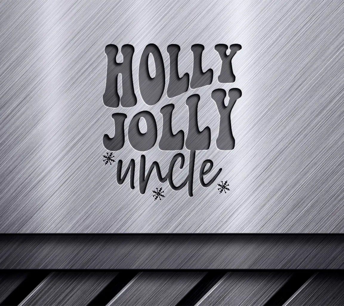 Holly Jolly Uncle SVG - Christmas Red & Pink Design SVG