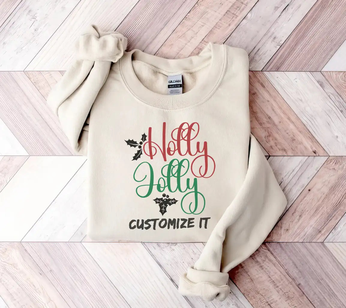 Red, Green & Black Holly Jolly SVG for Christmas SVG