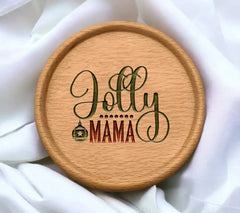 Jolly Mama Christmas Sign SVG - Green & Red with Ornament SVG