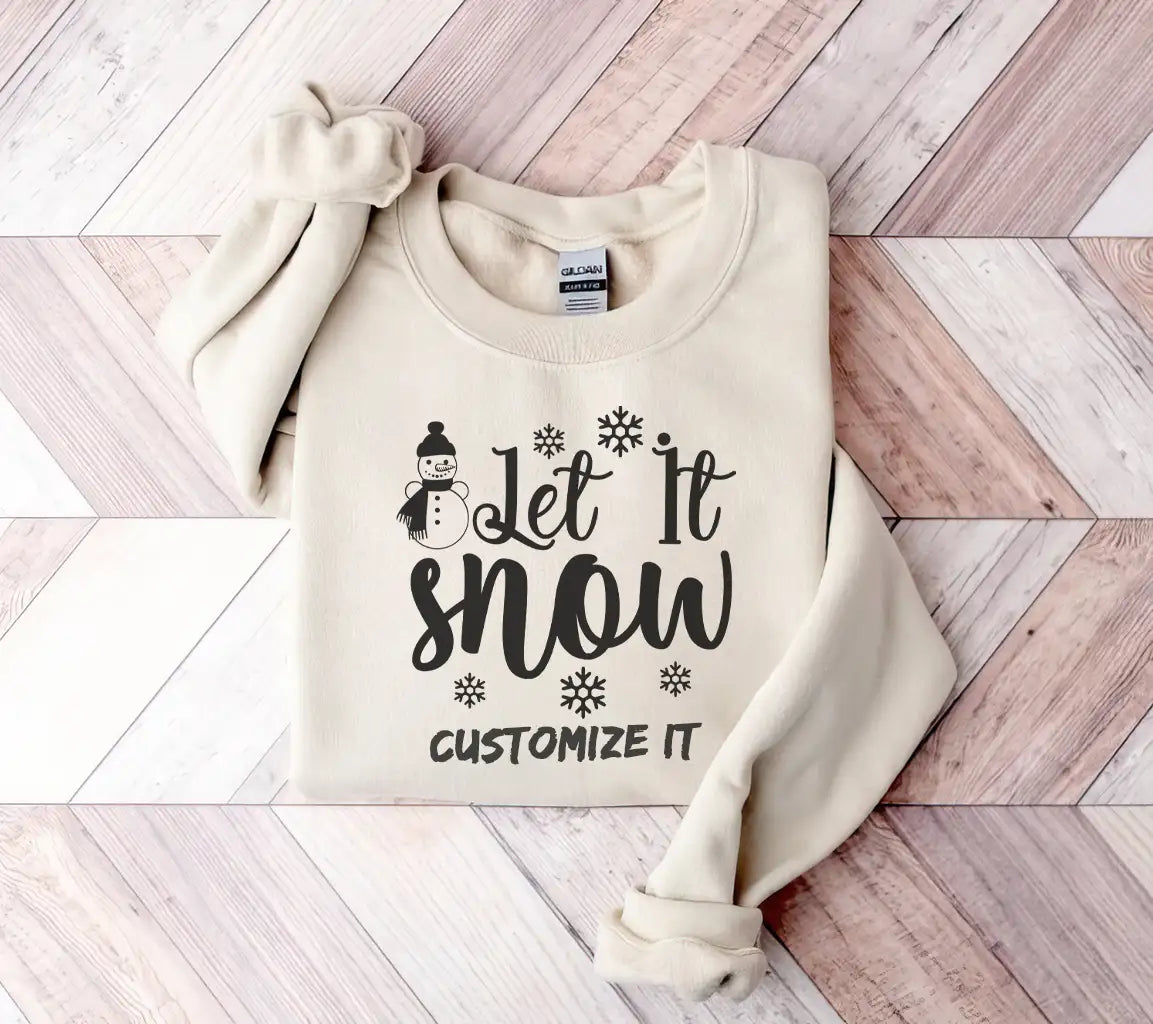 Let It Snow SVG -  Snowman Christmas Sign SVG