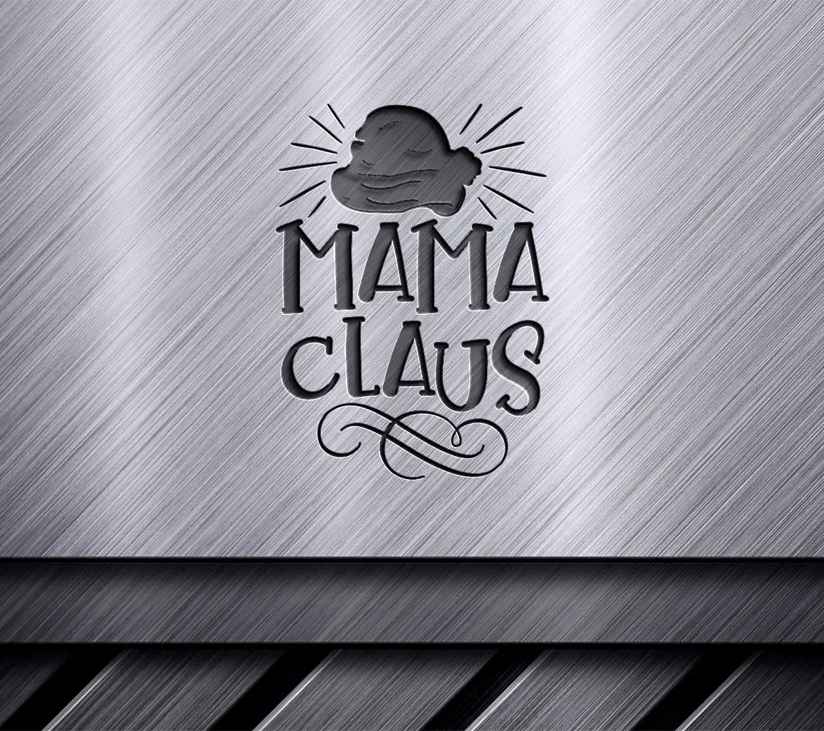 Mama Claus Christmas SVG Logo with Santa Hat SVG