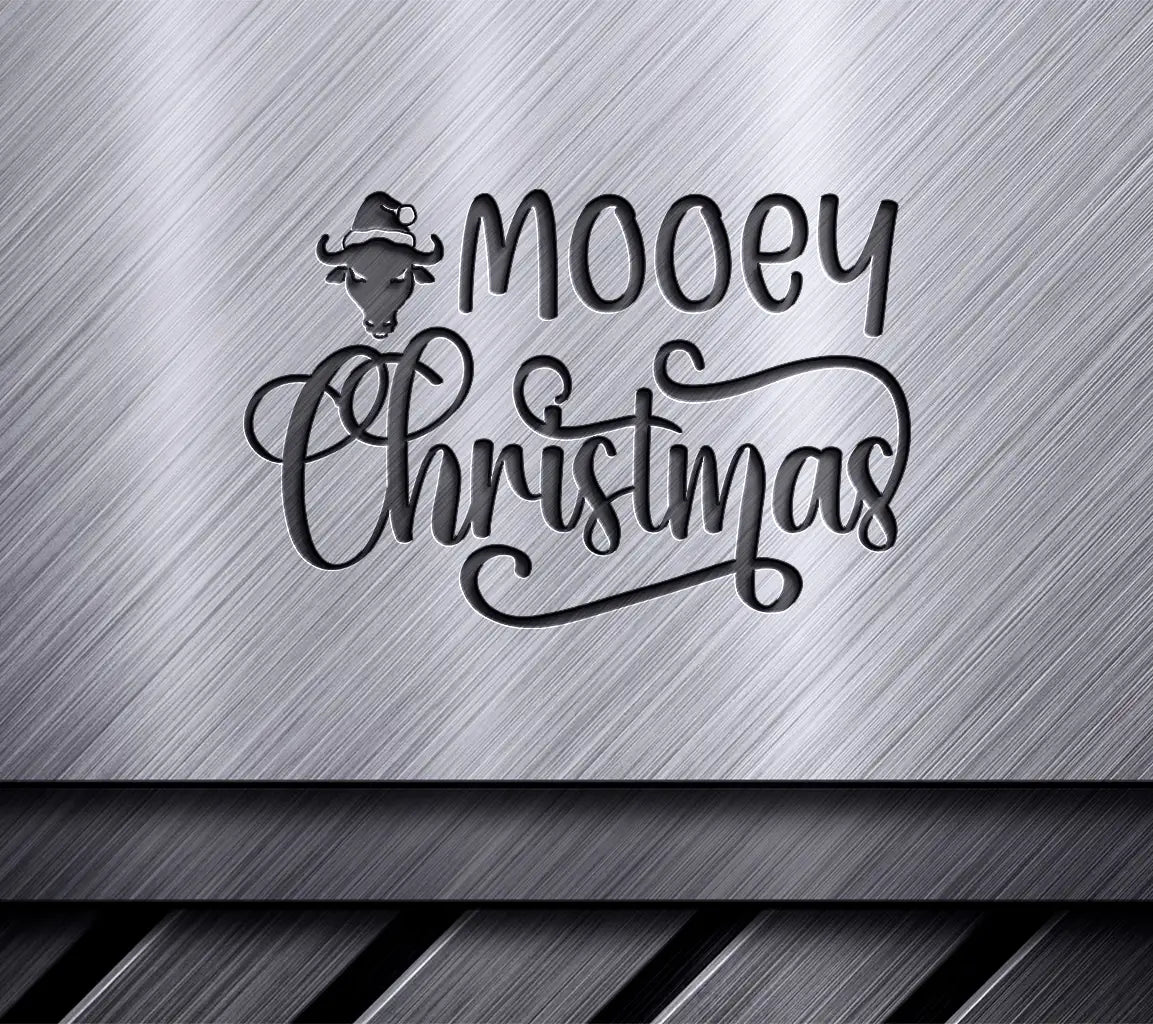  Bull in Santa Hat Christmas SVG - Christmas Mooey Design SVG