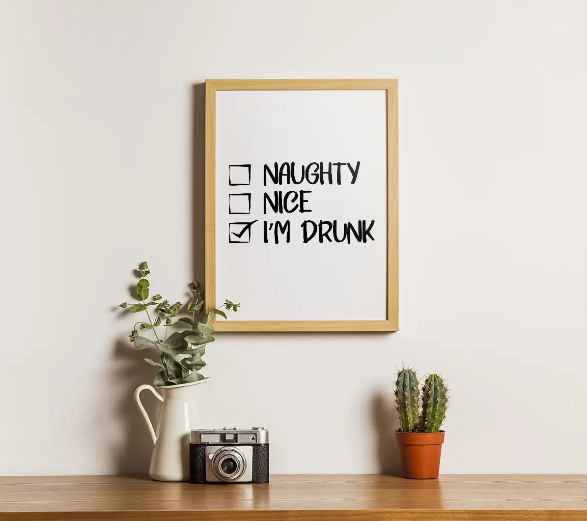 Naughty Nice Im Drunk SVG - Christmas Checklist Design SVG