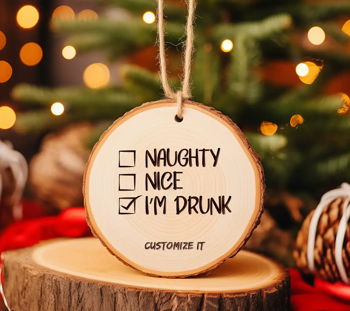 Naughty Nice Im Drunk SVG - Christmas Checklist Design SVG