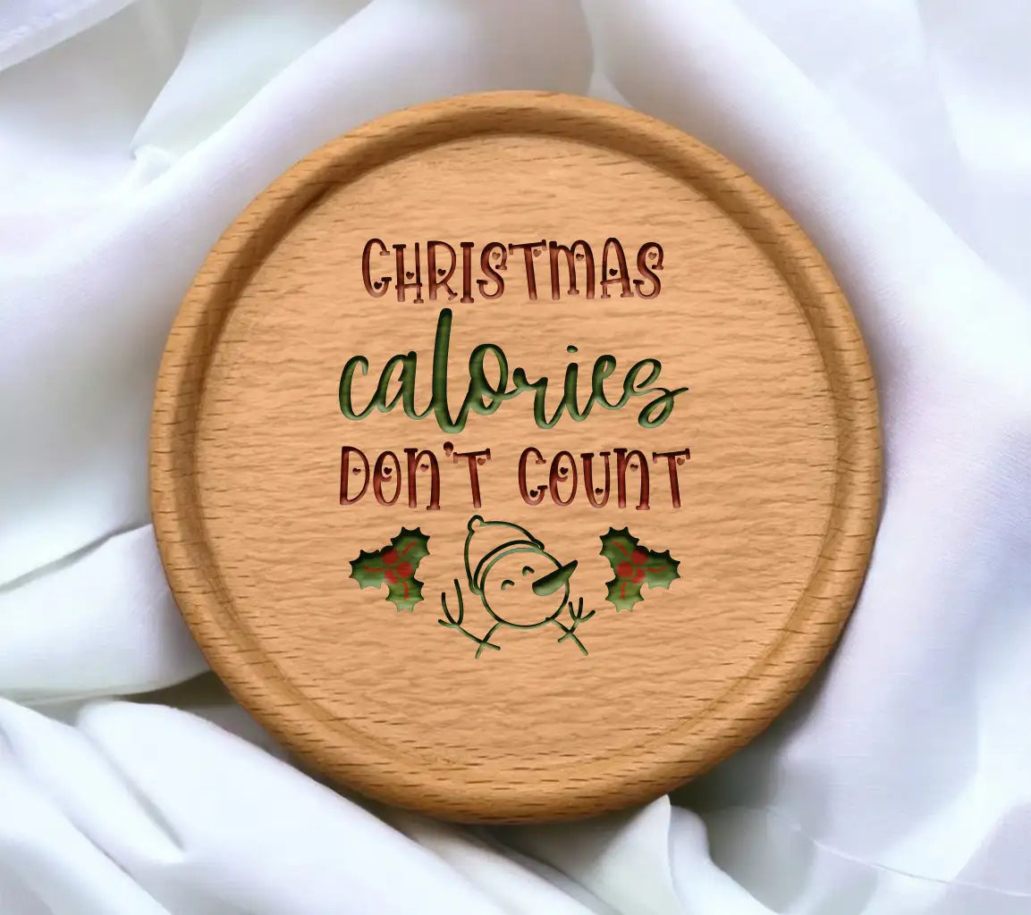 Christmas Calories Dont Count SVG - Snowman & Holly Design SVG