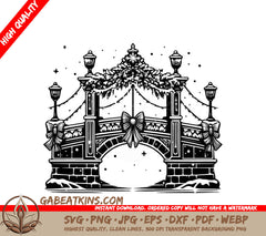  A Bridge Decorated For Christmas SVG - Christmas Bridge SVG