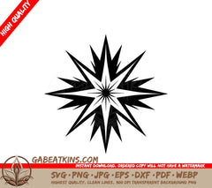 A Black And White Star On A White Background SVG - Christmas Star SVG