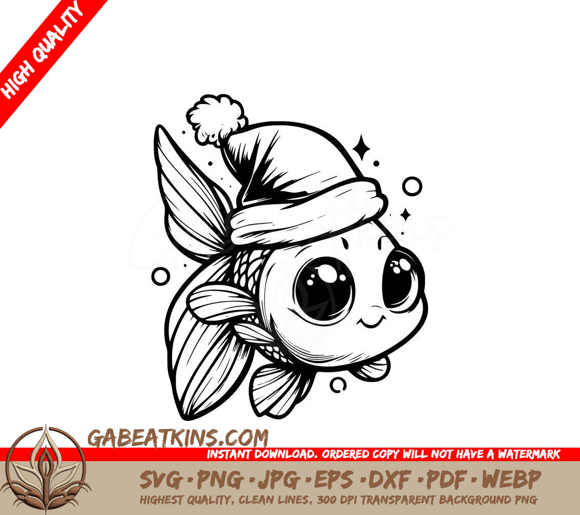  A Fish Wearing A Santa Hat SVG - Christmasy Fishy SVG