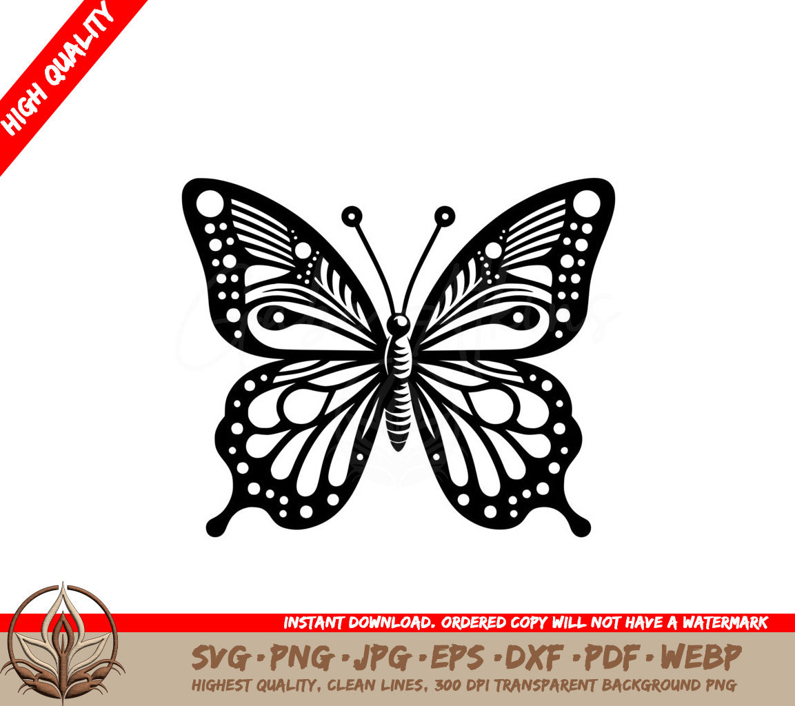 Circle Striped Butterfly Digital File SVG