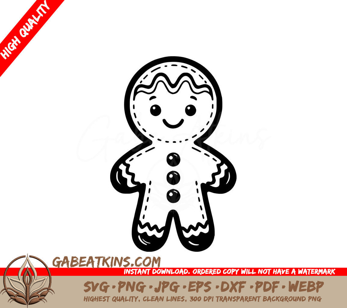  A Gingerbread Man SVG - Classic Gingerbread Man SVG