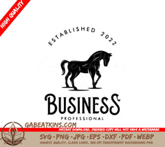 A Black And White Logo For Business Professional SVG - Classic elegant luxury horse logo SVG