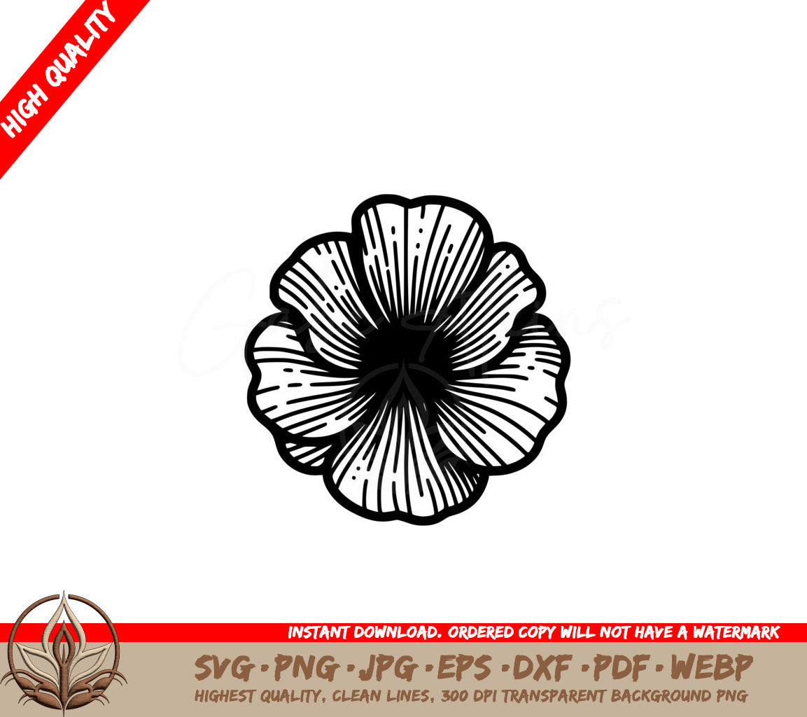 Closeup Poppy Digital Product SVG