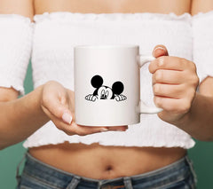 Mickey Mouse Peeking SVG -  Face Drawing for Coasters SVG