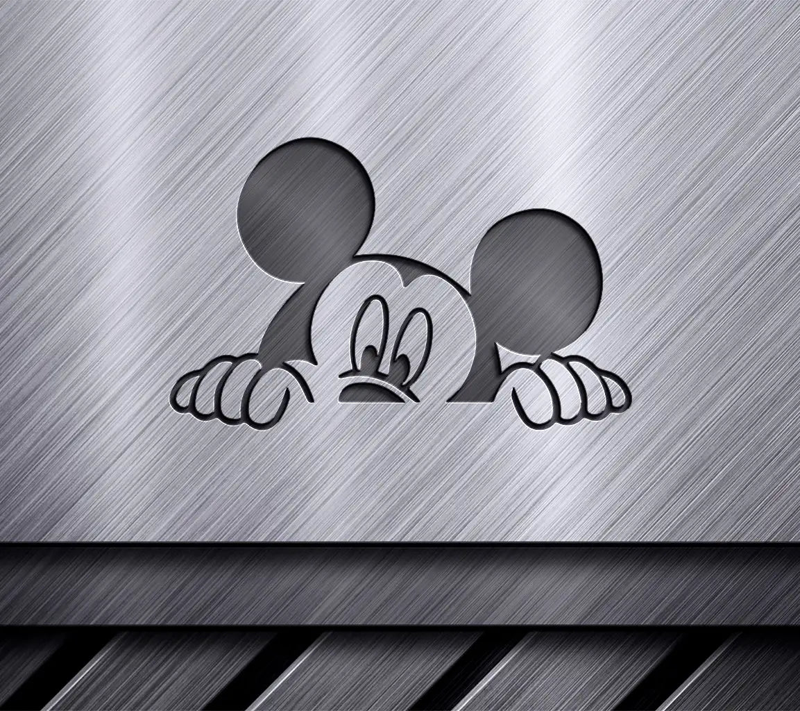 Mickey Mouse Peeking SVG -  Face Drawing for Coasters SVG