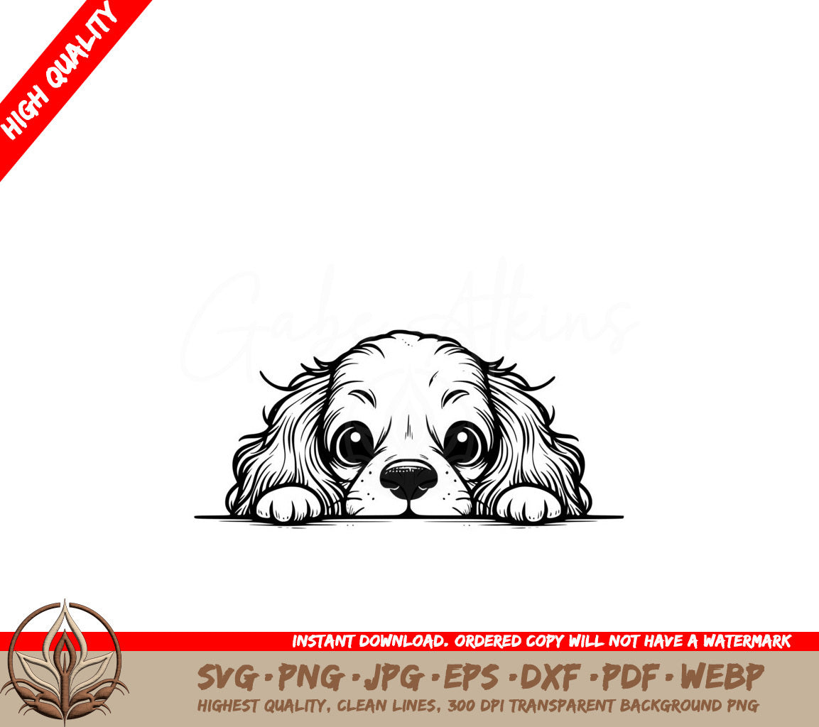 Cocker Spaniel Peek SVG - Digital product, multi-format files.