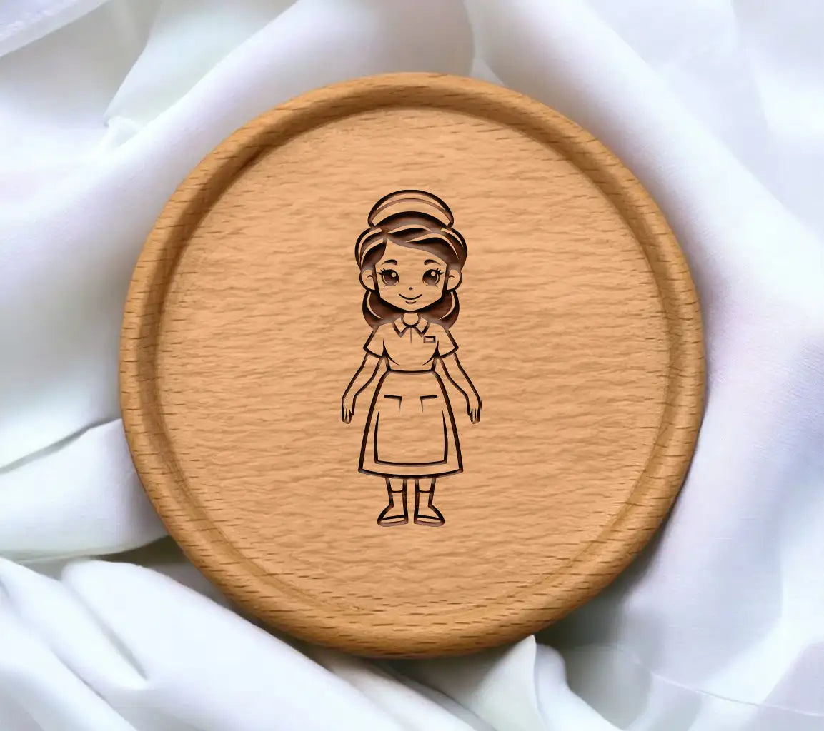 Compassionate Nurse SVG  Girl with Hat & Apron SVG