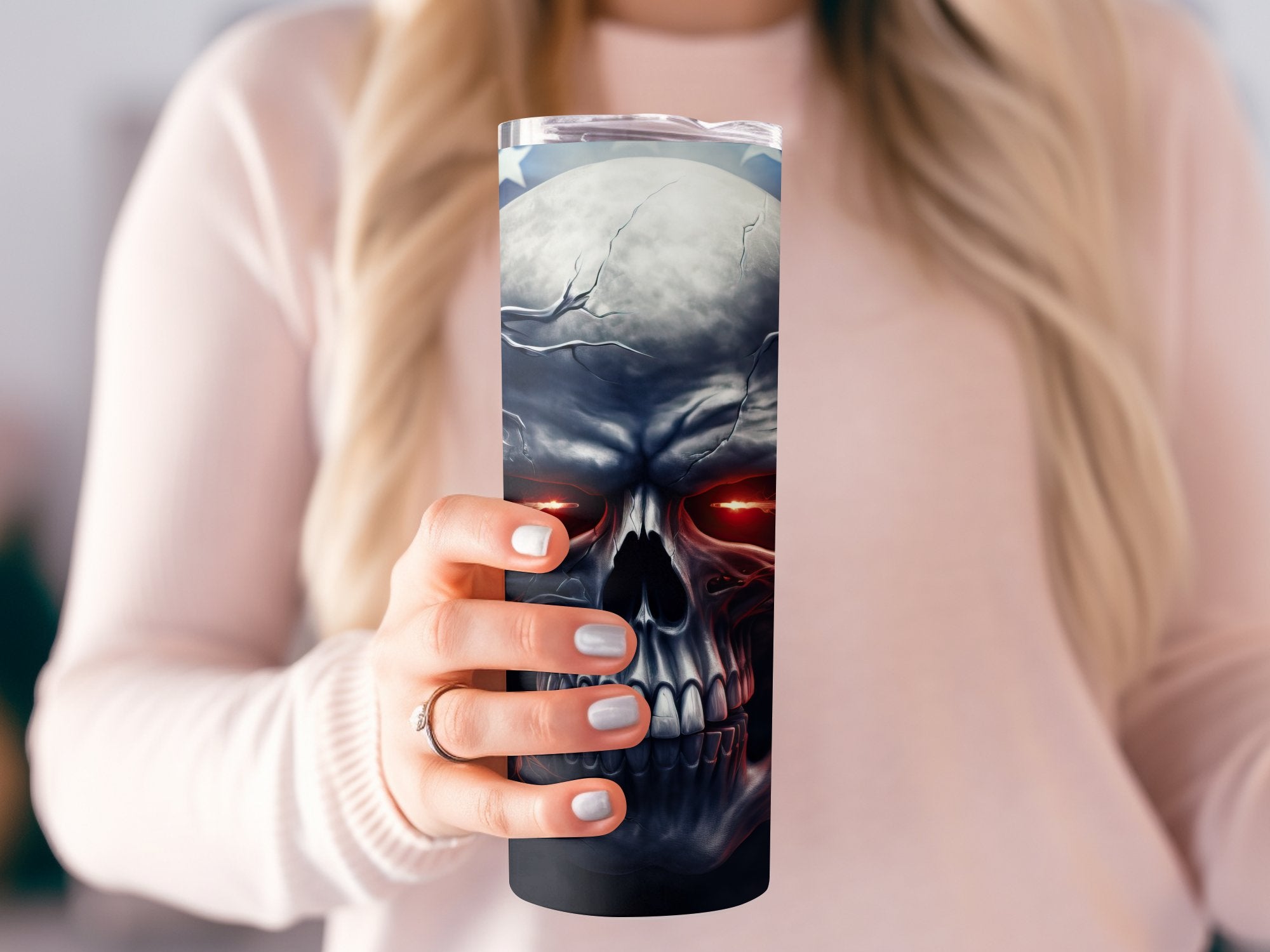 Cool Rebel Skull Tumbler Wrap | 20oz American Flag Design | Digital Ar | 20 Oz Tumbler Wrap Sublimation Design