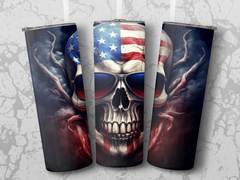 Patriotic Skull Sublimation Design for 20oz Tumblers - DIY Creative Wr | 20oz Tumblers - DIY Creative Wrap