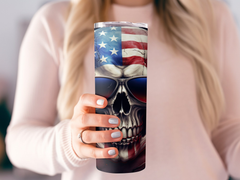 Patriotic Skull Sublimation Design for 20oz Tumblers - DIY Creative Wr | 20oz Tumblers - DIY Creative Wrap