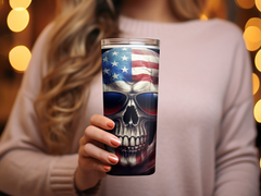 Patriotic Skull Sublimation Design for 20oz Tumblers - DIY Creative Wr | 20oz Tumblers - DIY Creative Wrap