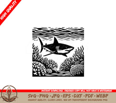 Coral Reef Shark - Digital Product File SVG