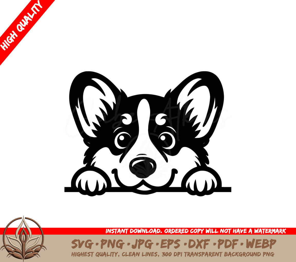 Corgi Curiosity Peek SVG - Digital Product in Multiple Formats