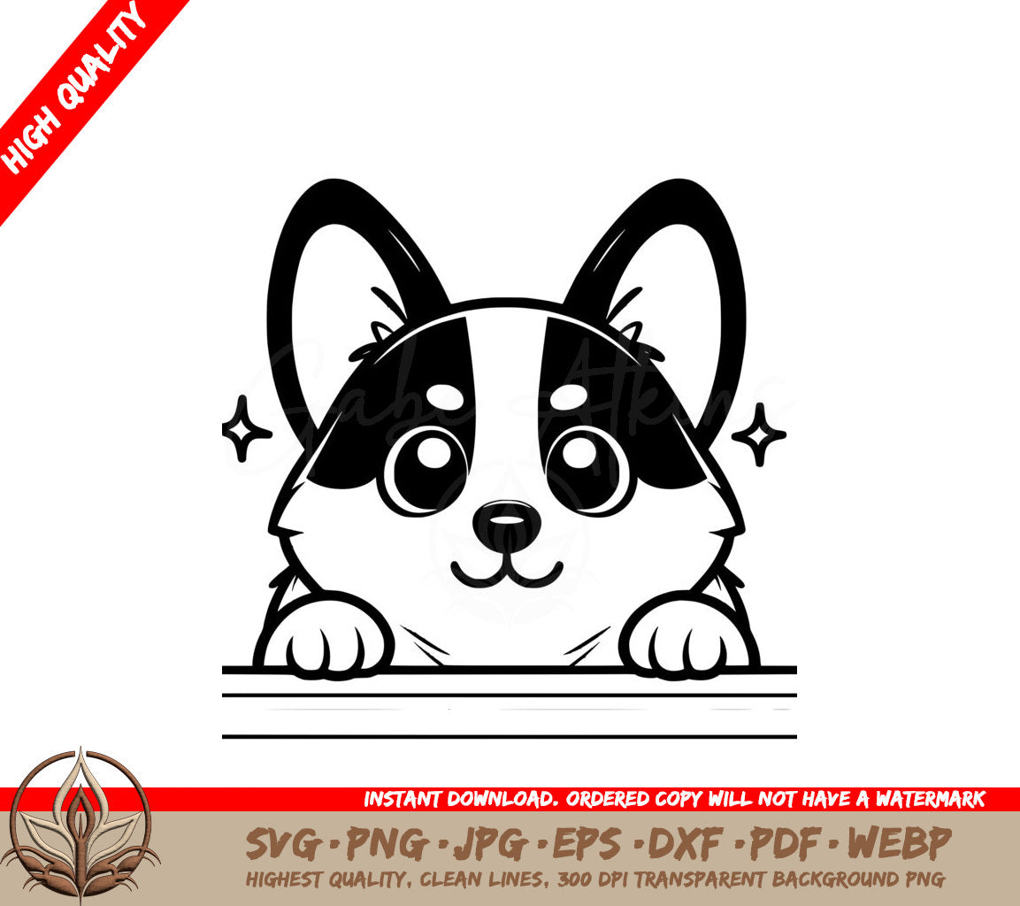 Corgi Puppy Peek SVG File