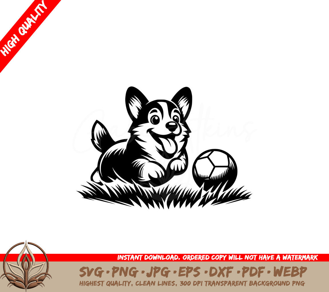 Corgi Soccer Buddy SVG