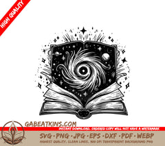  An Open Book With A Galaxy Inside Of It SVG - Cosmic Storybook SVG