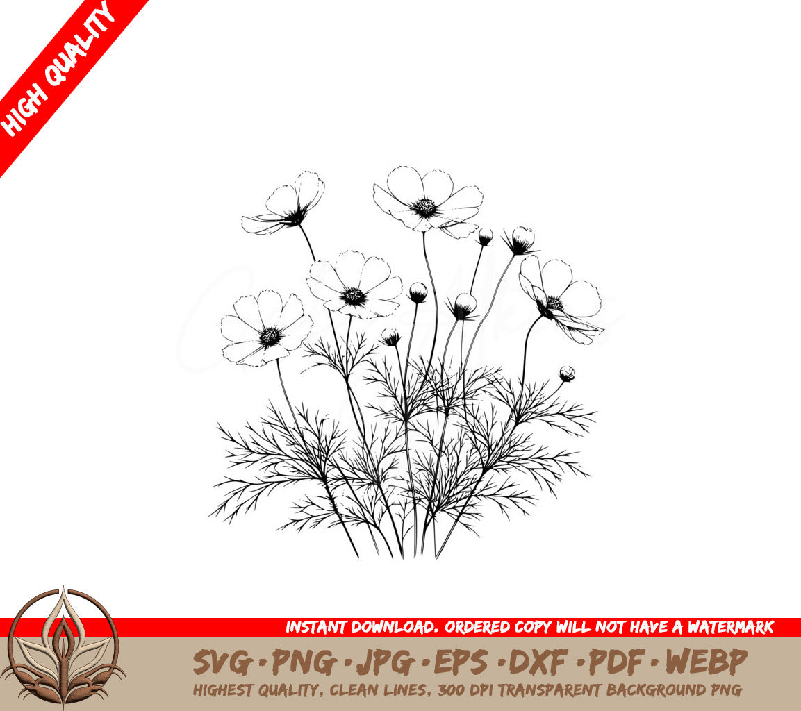 Cosmos Buds SVG - Digital Product file for various formats