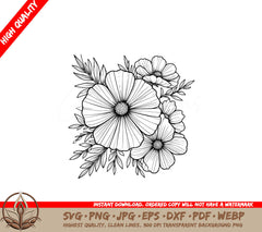 Cosmos Garden SVG - Digital File (SVG, PNG, JPG, AI, PDF, DXF, EPS, WebP)