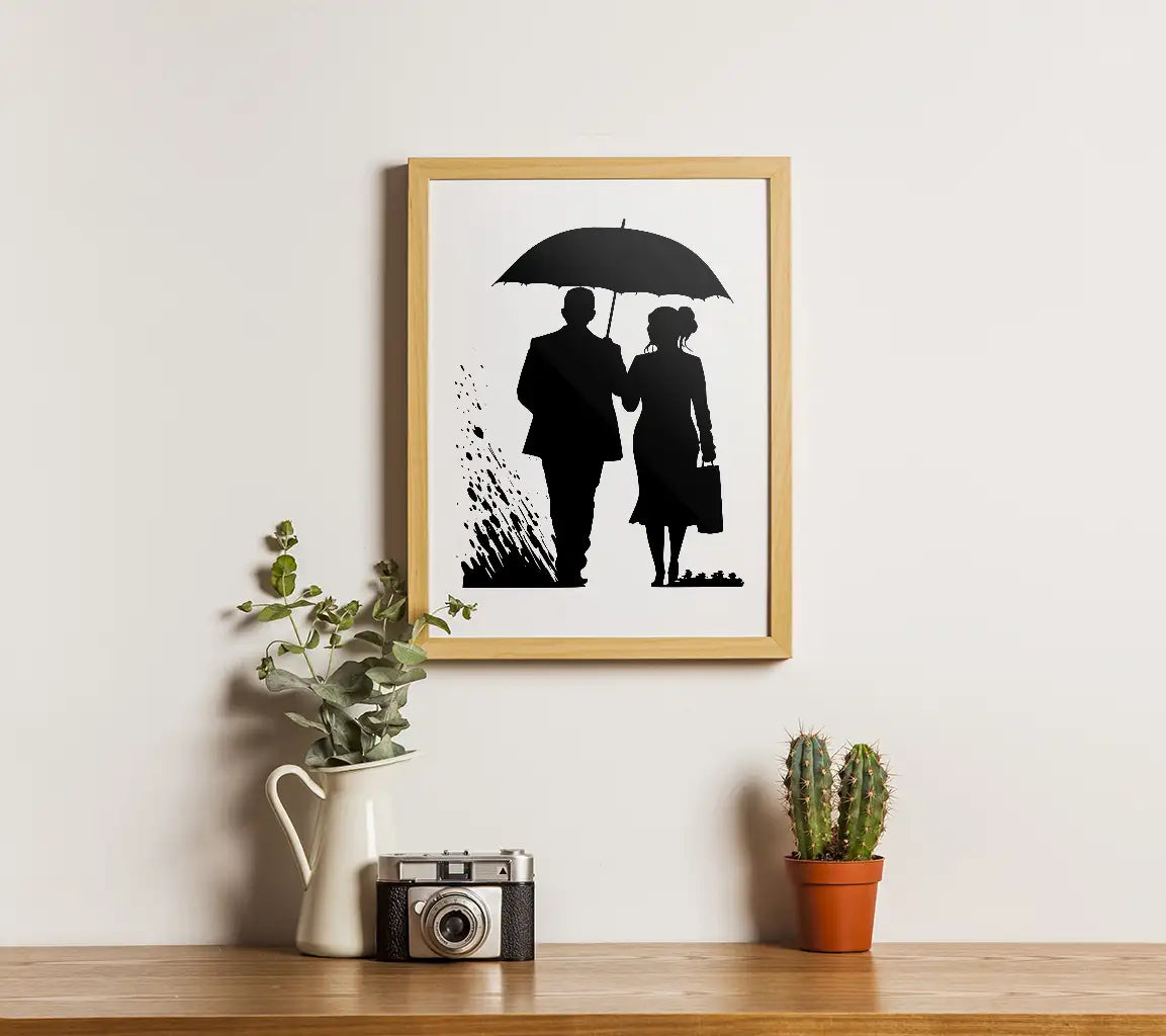 Couple Under Umbrella