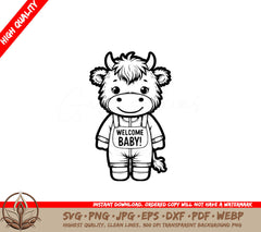 Welcome Cow Baby SVG - Digital Product file in multiple formats