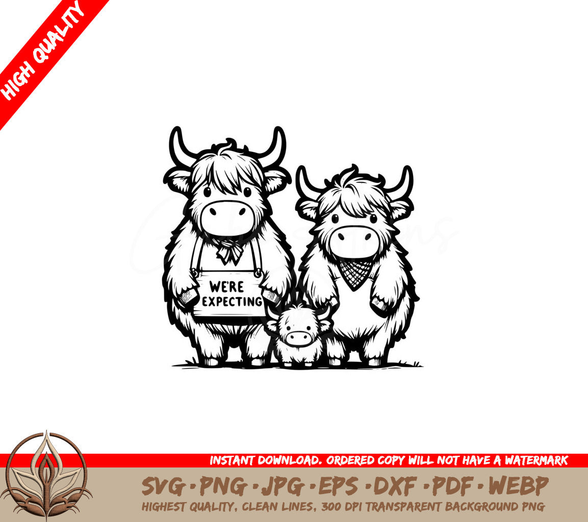 Cow Family Announcement SVG - Digital Product File Format Flexibility