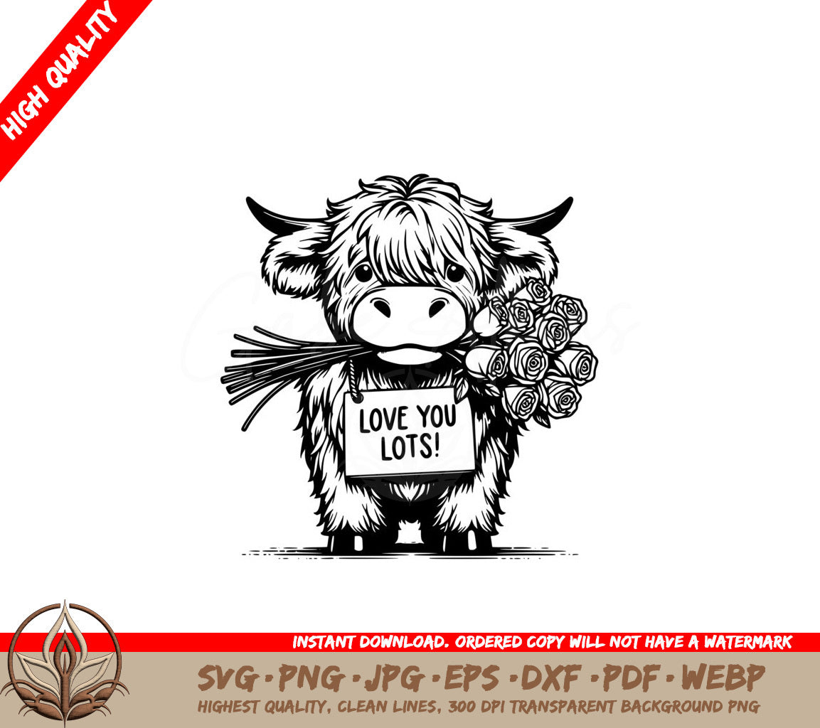 Cow with Roses Digital Product - SVG