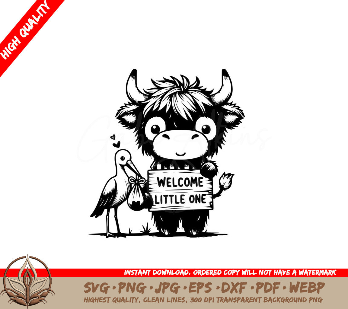 Cows Baby Welcome SVG - Digital Product File