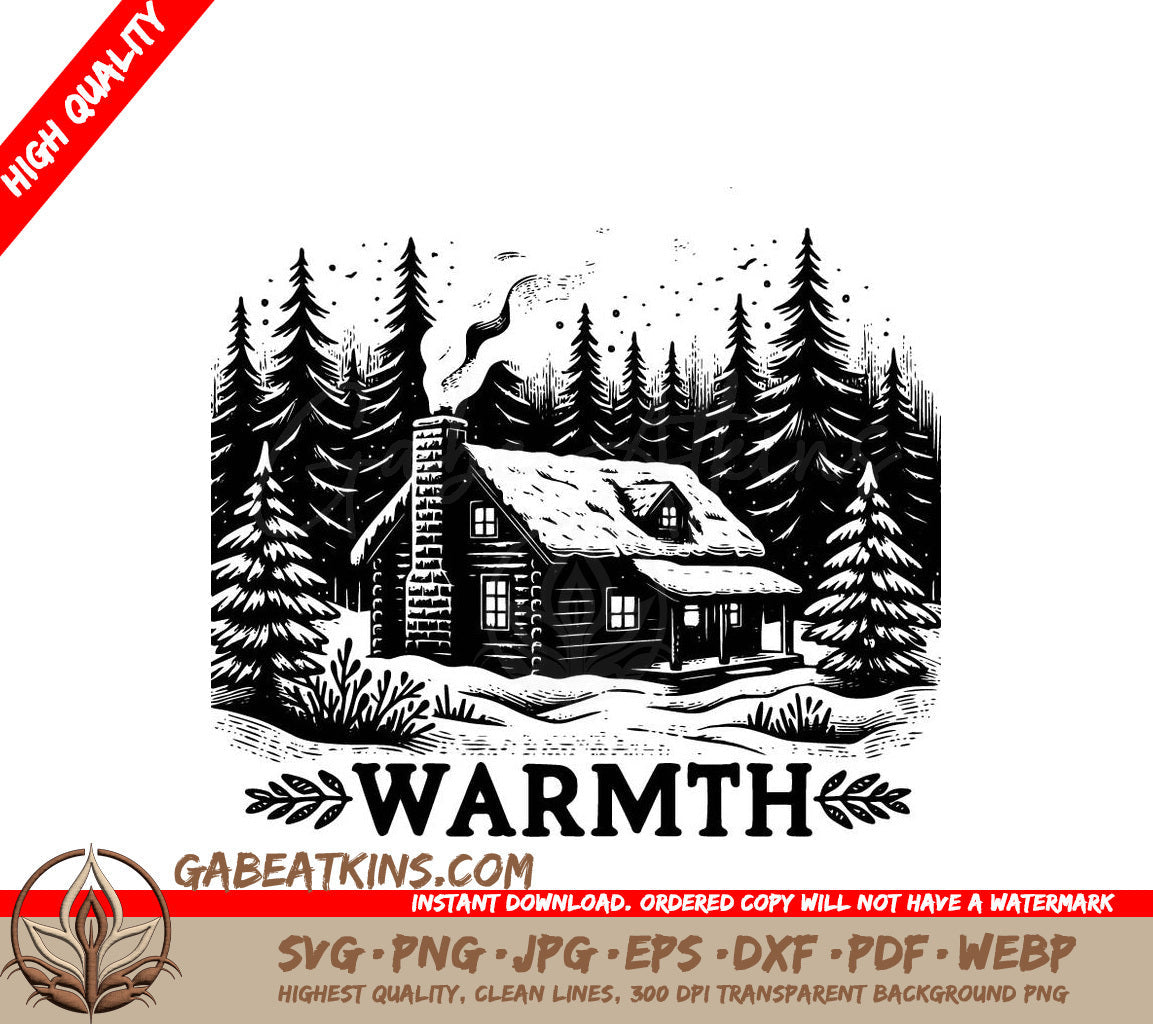  A Log Cabin In The Woods SVG - Cozy Winter Cabin SVG