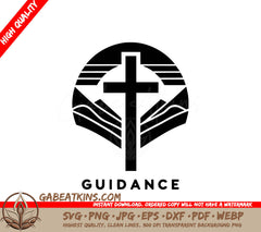 A Black And White Logo For Guidance With A Cross SVG - Cross Guidance SVG