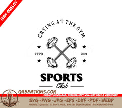 A Black And White Logo For A Sports Club SVG - Crying at the Gym SVG - TTPD - Sports Club SVG